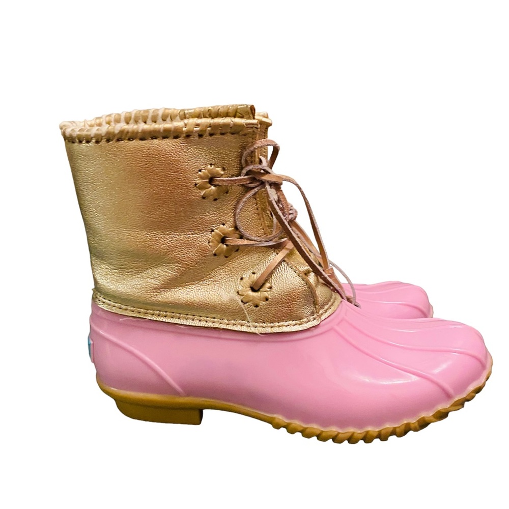 Jack Rogers Pink Metallic Chloe Duck Rain Boot - Picture 2 of 7